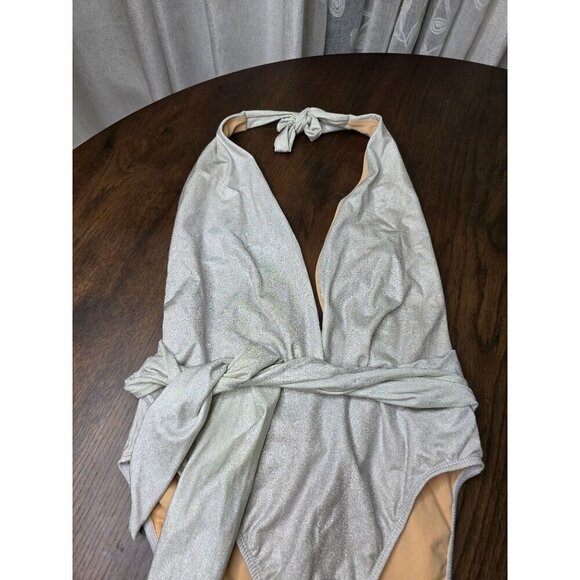 Silver One piece Newport News Swim Women size 10 Style: C2953 - Picture 5 of 14